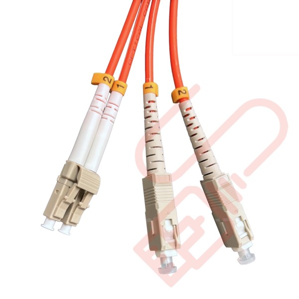 OM2 LC to SC Fibre Patch Cables Multimode Duplex Orange