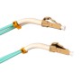 *ANGLED BOOT* LC to LC Fibre Patch Cables OM3 Multimode Duplex Aqua Blue
