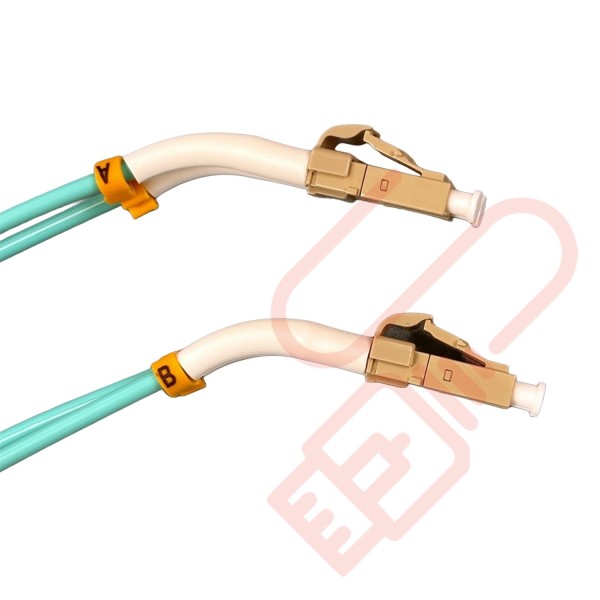 *ANGLED BOOT* LC to LC Fibre Patch Cables OM3 Multimode Duplex Aqua Blue