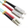 OM3 LC to SC Fibre Patch Cables Multimode Duplex Aqua Blue
