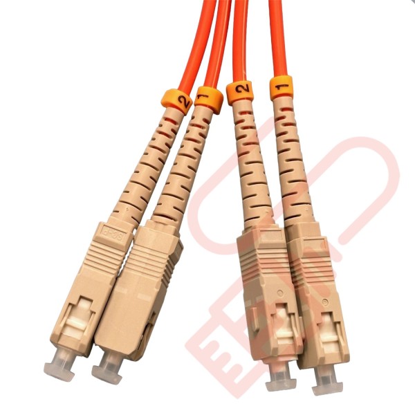 OM3 SC to SC Fibre Patch Cables Multimode Duplex Orange