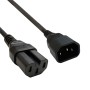 C14 to C15 10A IEC320 Power Extension Cables Black