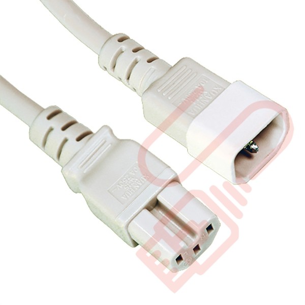 C14 to C15 HOT Condition Power Cables White