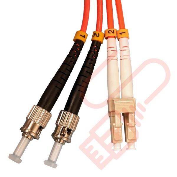OM3 LC to ST Fibre Patch Cables Multimode Duplex Orange
