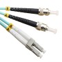 OM3 LC to ST Fibre Patch Cables Multimode Duplex Aqua Blue