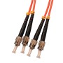 OM3 ST to ST Fibre Patch Cables Multimode Duplex Orange