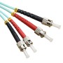 OM3 ST to ST Fibre Patch Cables Multimode Duplex Aqua Blue