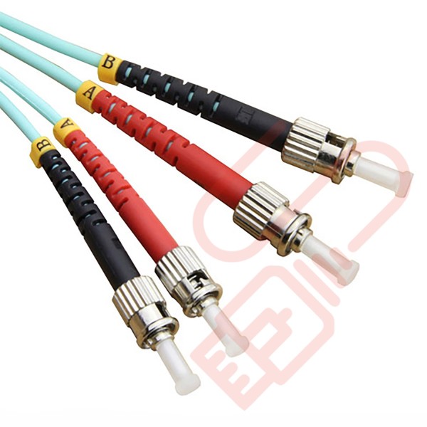 OM3 ST to ST Fibre Patch Cables Multimode Duplex Aqua Blue