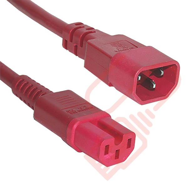 C14 to C15 HOT Condition Power Cables Red
