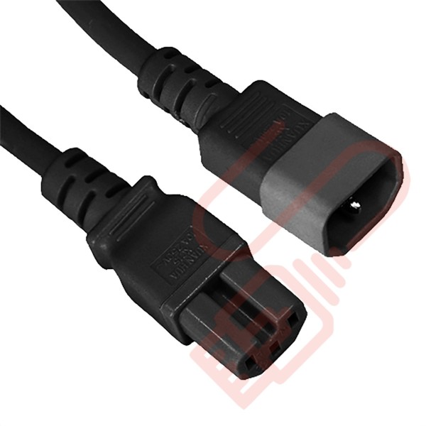 C14 to C15 HOT Condition Power Cables Black