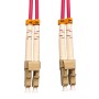 OM4 LC to LC Fibre Patch Cables Multimode Duplex Violet