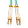OM4 LC to LC Fibre Patch Cables Multimode Duplex Aqua Blue
