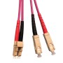 OM4 LC to SC Fibre Patch Cables Multimode Duplex Violet