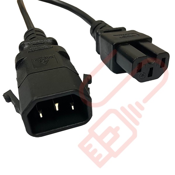 C15 to C14 P-Lock Power Cable Black