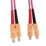 OM4 SC to SC Fibre Patch Cables Multimode Duplex Violet