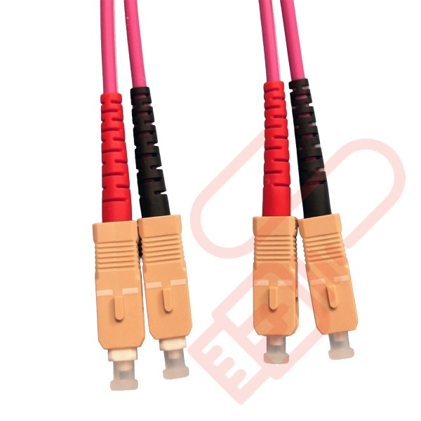 OM4 SC to SC Fibre Patch Cables Multimode Duplex Violet