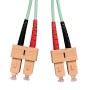OM4 SC to SC Fibre Patch Cables Multimode Duplex Aqua Blue