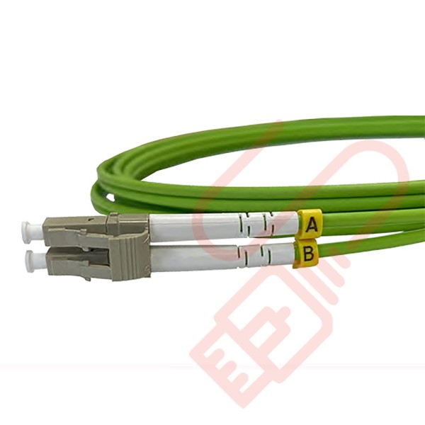 OM5 LC to LC Fibre Patch Cables Multimode Duplex Lime Green
