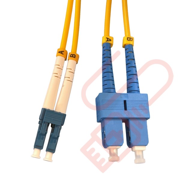 OS2 LC to SC Fibre Patch Cables Singlemode Yellow