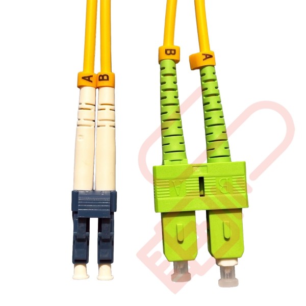 OS2 LC to SC/APC Fibre Patch Cables Singlemode Yellow