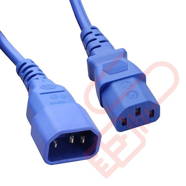 C13 to C14 High Grade H05VV-F Power Cable Blue