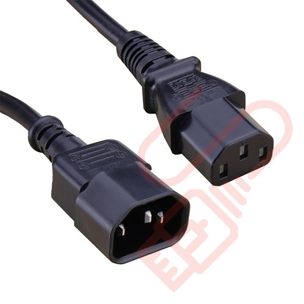 C13 to C14 High Grade H05VV-F Power Cable Black