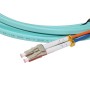 OM4 LC to LC Flat Twin Ruggedised Fibre Cable Aqua Blue