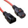 C13 Locking to C14 Power Cable Red