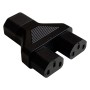 IEC Male C14 to Dual IEC Female C13 Y Power Adapter