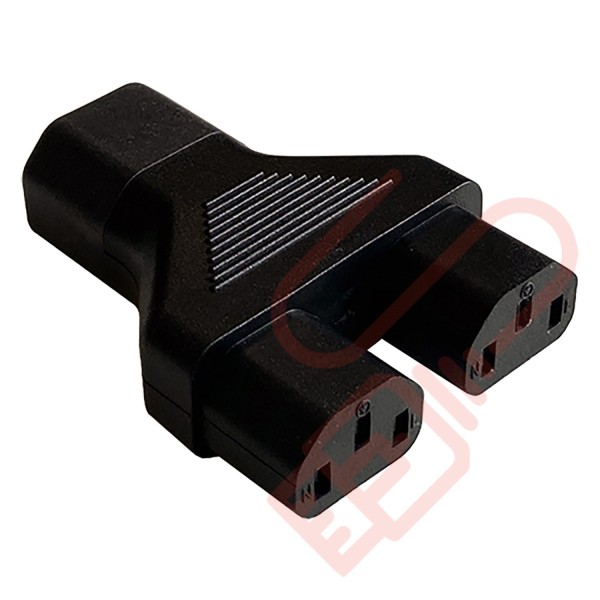 IEC Male C14 to Dual IEC Female C13 Y Power Adapter