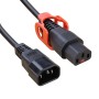 C13 Lock Plus to C14 H05VV-F Power Cable Black