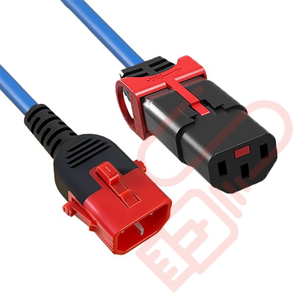 C14 Locking to C13 Locking Power Cable Blue
