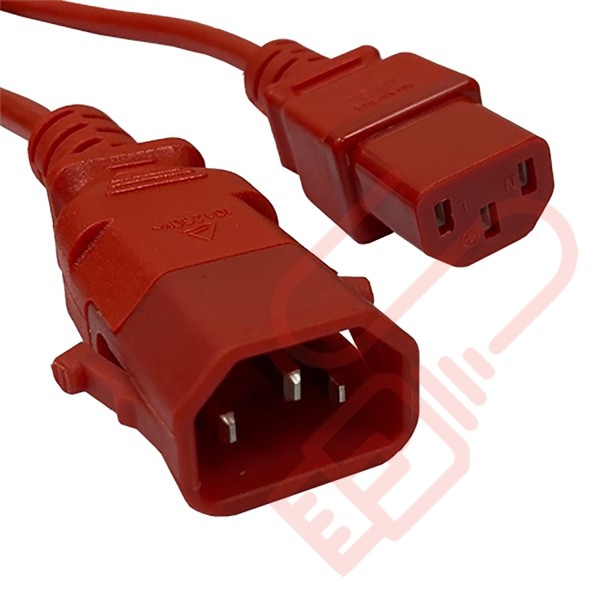 C13 to C14 P-Lock Power Cable Red