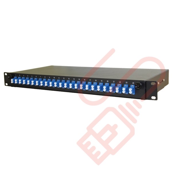 1U LC Duplex Sliding Patch Panel Loaded With 24 LC Duplex Singlemode Adaptors