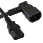 C13 Straight to C14 Angled Left Premium SJT Power Cables Black