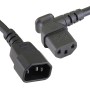 C13 Angled Right to C14 Straight Premium SJT Power Cables Black