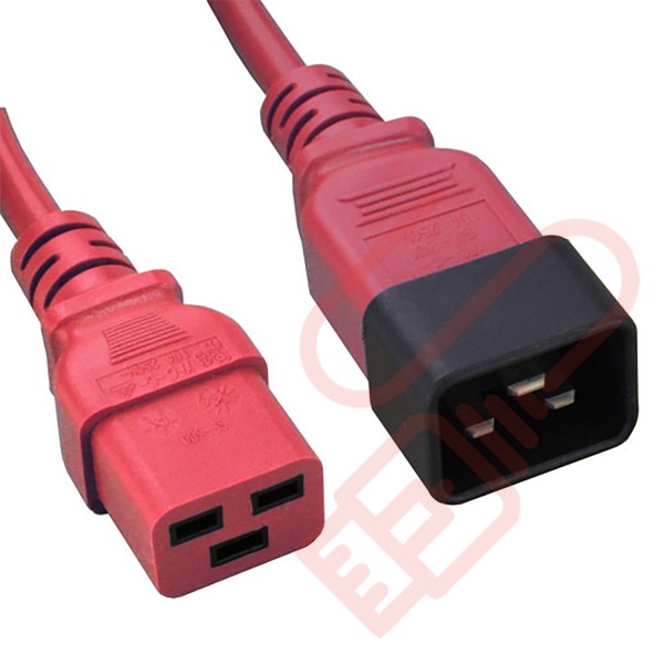 C19 to C20 High Grade H05VV-F 16A Power Cables Red