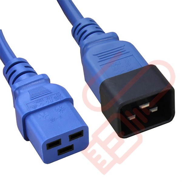 C19 to C20 High Grade H05VV-F 16A Power Cables Blue
