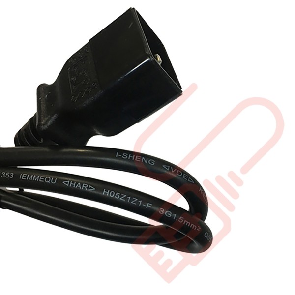 C19 to C20 LSZH H05Z1Z1-F 15A Power Cables Black