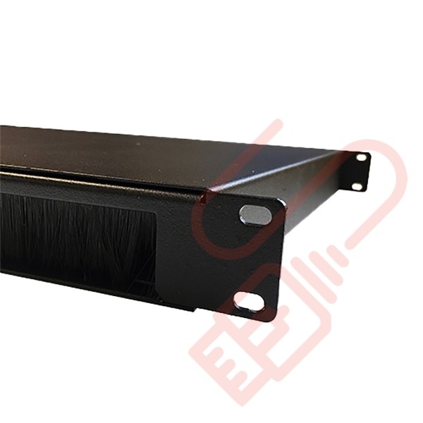 1U 19 inch Cable Pass Through Management Panel - Black