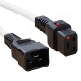 C19 Locking to C20 High Grade H05VV-F 16A Power Cables White