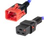 C19 to C20 Dual Locking 16A Power Cables Blue
