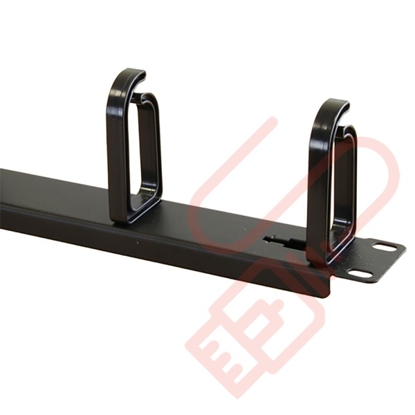 1U 5 Ring Cable Tidy with 5x Plastic Removable Rings