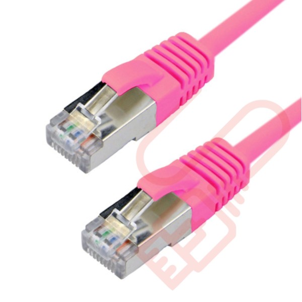 Cat6a Slim U/FTP Small Diameter Snagless Booted Patch Cables Pink