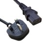 UK Plug (13 Amp) to C13 High Grade 1mmSq PVC Power Cable Black