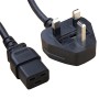UK Plug (13 Amp) to C19 PVC Power Cables Black