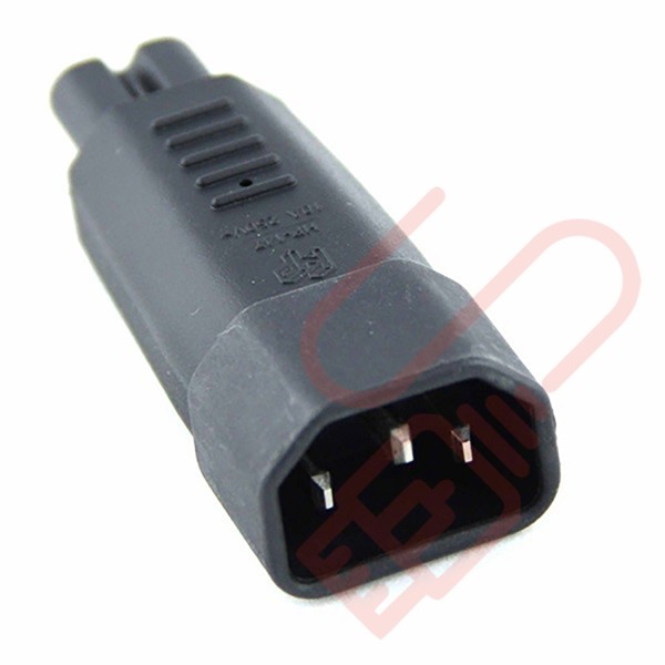 IEC Male C14 to Figure of 8 C7 Female Power Adapter