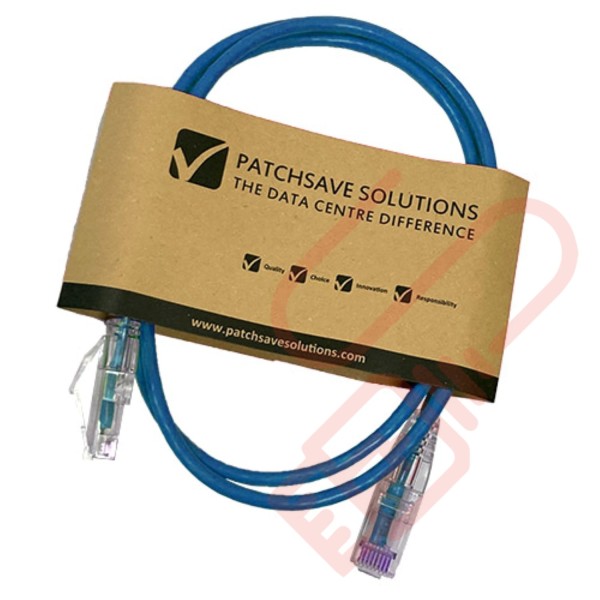 Cat6 Slim U/UTP Small Diameter Snagless Booted Patch Cables Blue