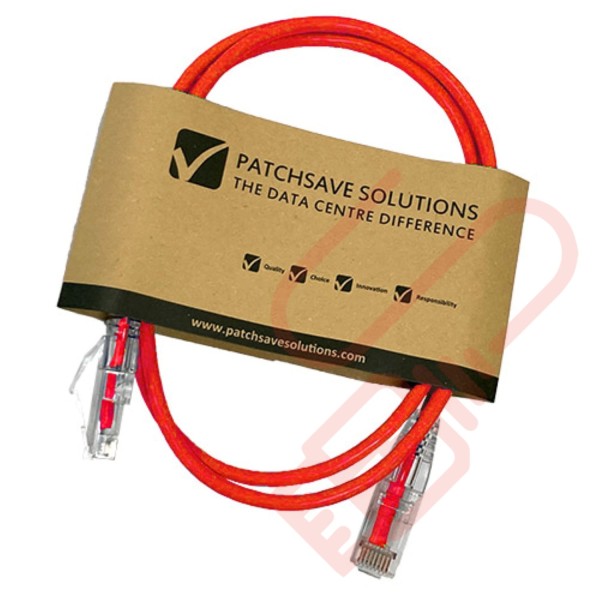 Cat6 Slim U/UTP Small Diameter Snagless Booted Patch Cables Red