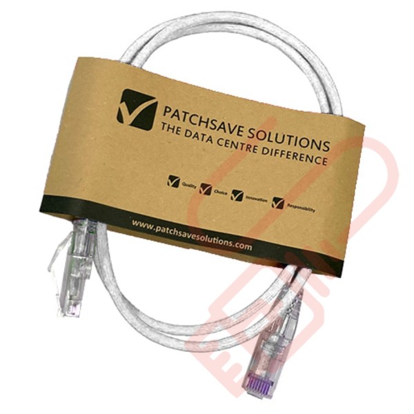 Cat6 Slim U/UTP Small Diameter Snagless Booted Patch Cables White